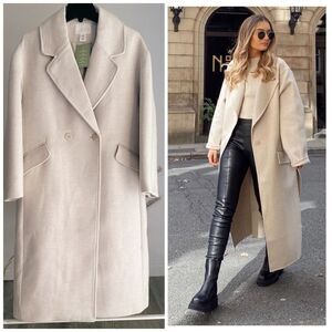 H&M Double-Breasted Oversized Coat